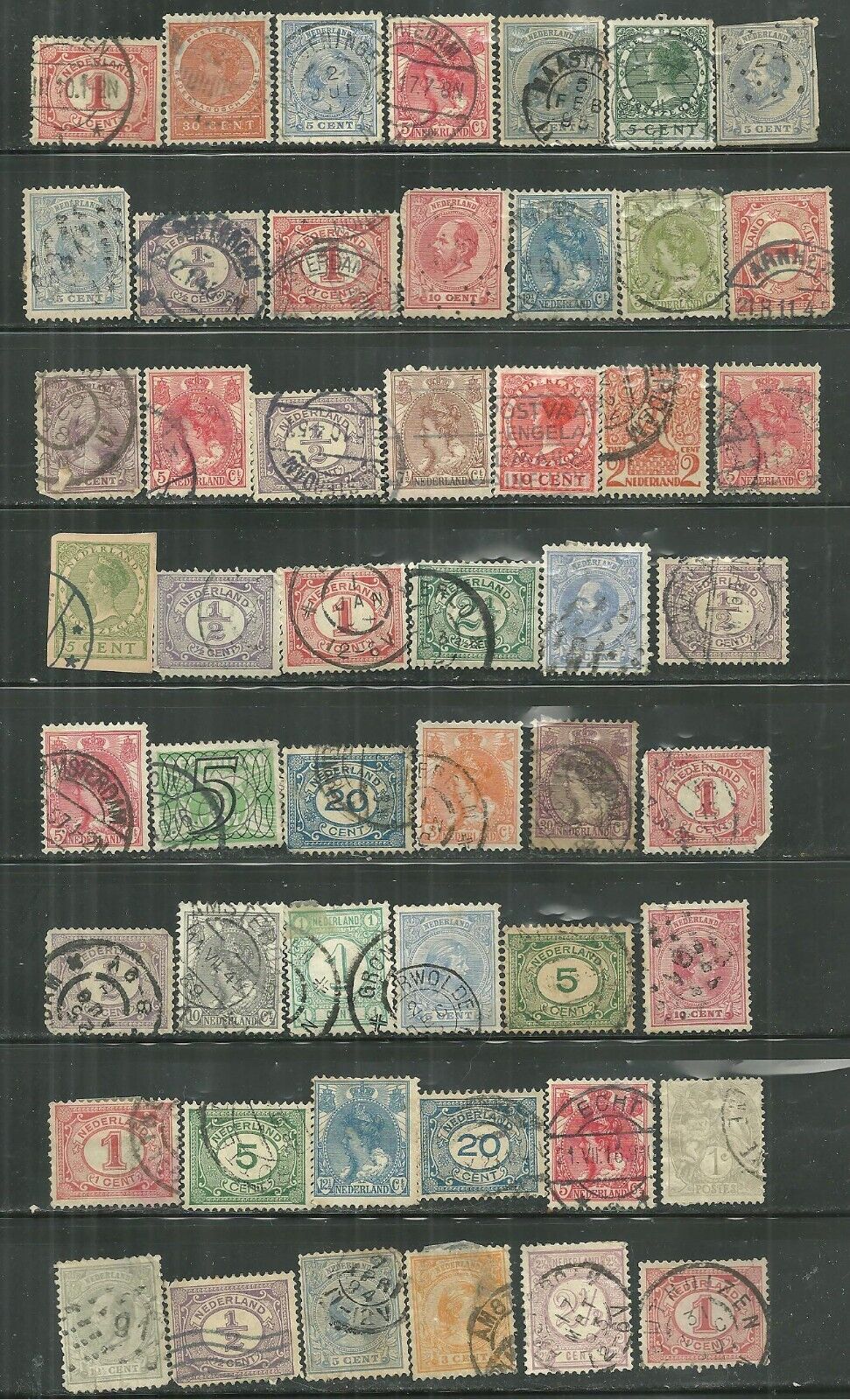 NETHERLANDS LATE 19TH EARLY 20TH CENTURY USED LOT OF 51 UNSEARCHED #13