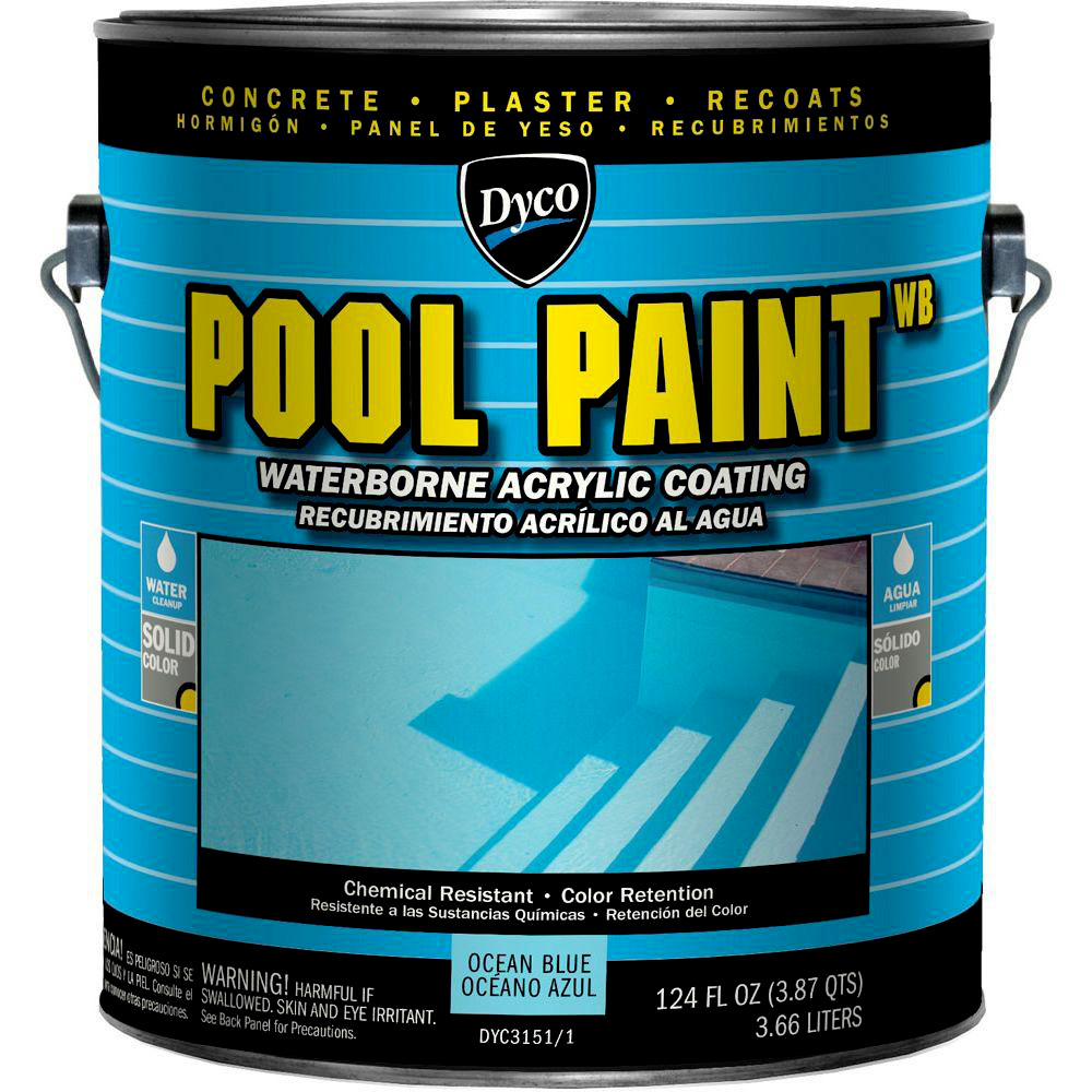Dyco Pool Paint 1 Gal. 3151 Ocean Blue Semi-Gloss Acrylic Exterior Paint NEW