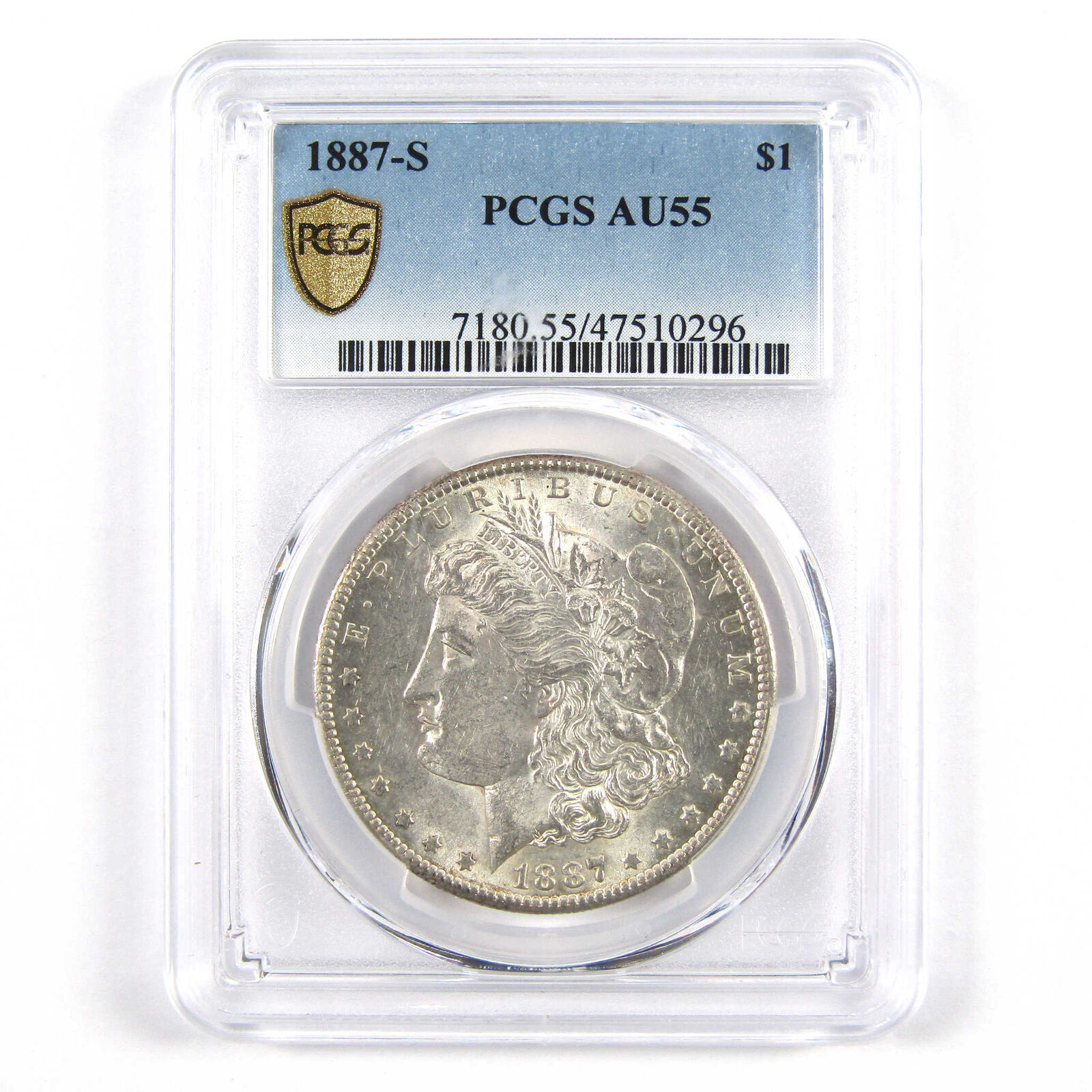 1887 S Morgan Dollar AU 55 PCGS 90% Silver $1 Coin SKU:I11256