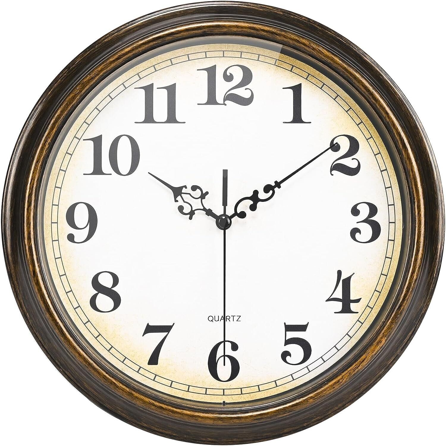 Wall Clock Battery Operated Silent Non-Ticking Vintage Wall Clock for LivingRoom