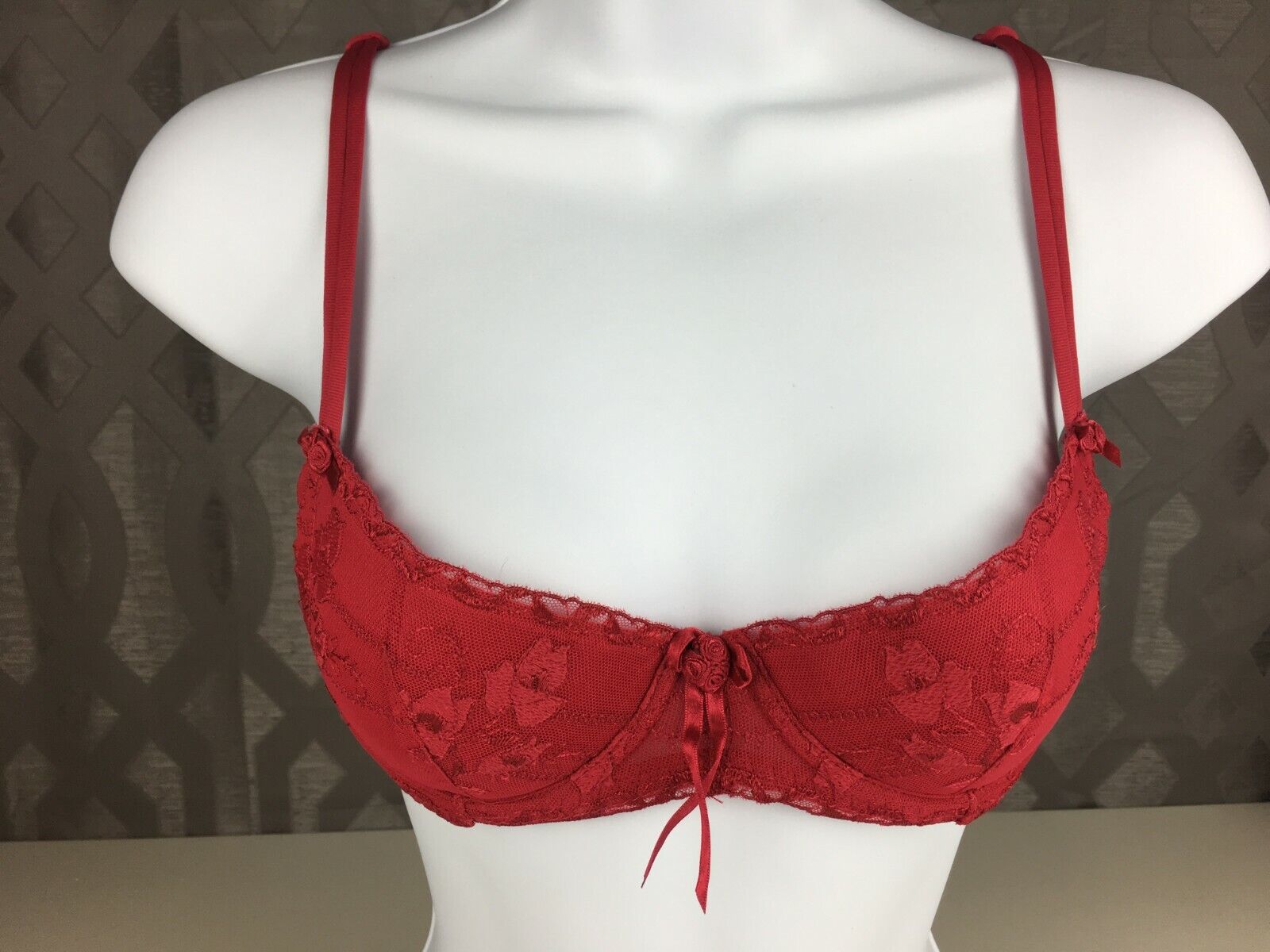 Alegro Embroidered Lace Underwire Sexy Lingerie Bra - Red 9021 NWT  Size 30-40