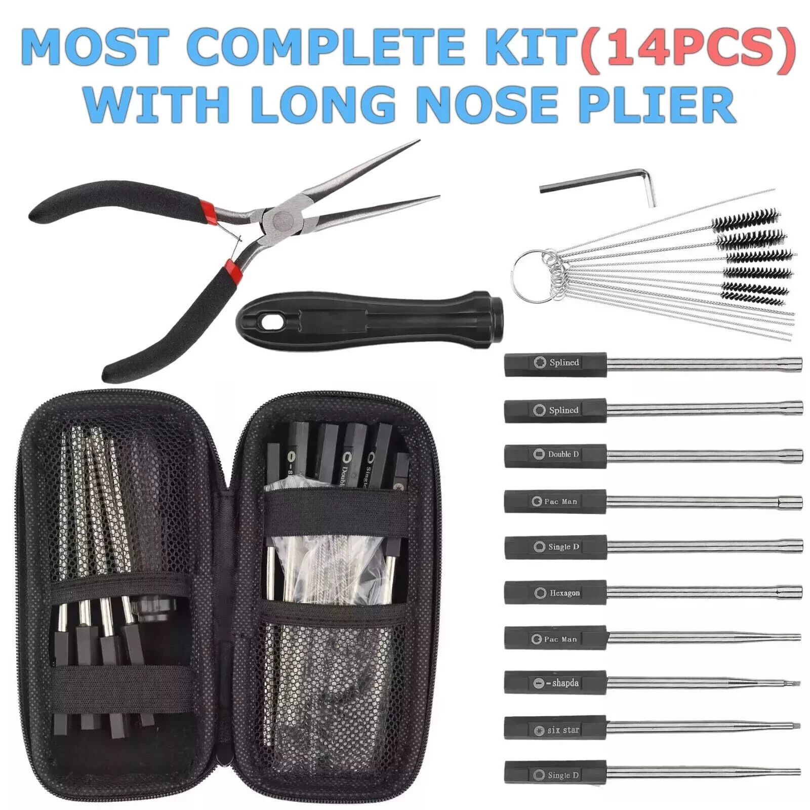 14 Pcs Carburetor Adjustment Tool Kit for Common 2 Cycle Small Engine US Stock