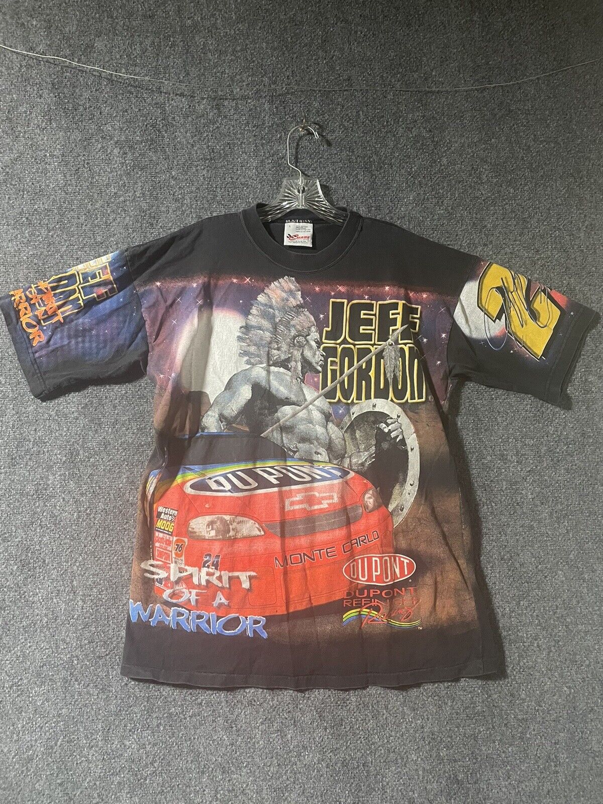 VTG Nascar #24 Jeff Gordon Spirit Warrior All Over Print T-Shirt  Men Large 90’s