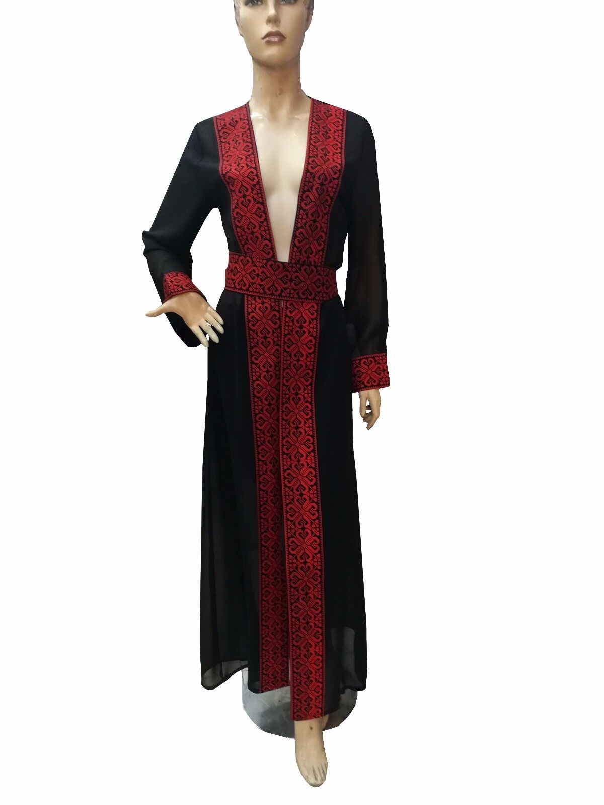 Palestinian Abaya Embroidered Jordanian Traditional Arabic Dress (Top Selling)
