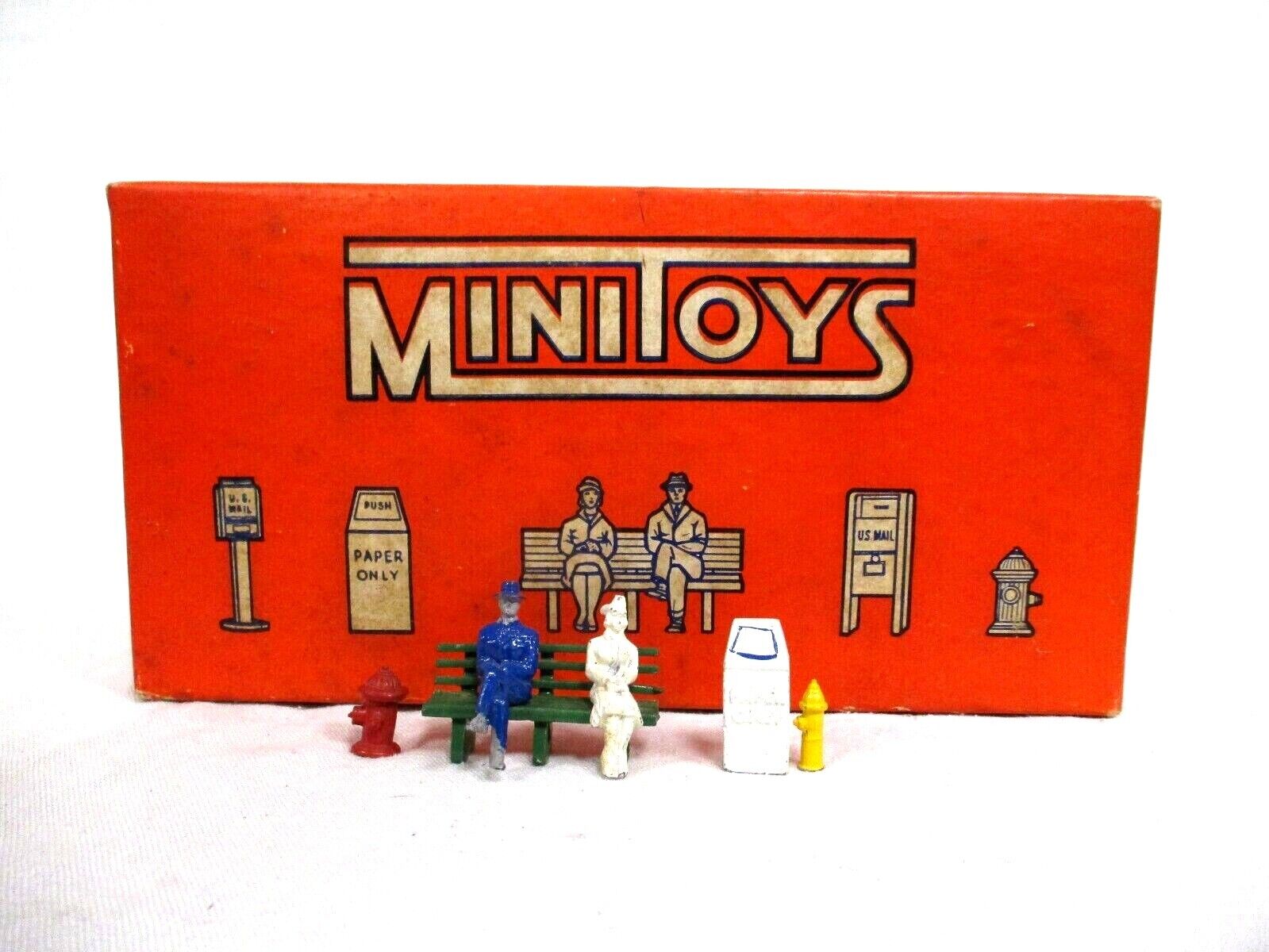 MiniToys No M90 Street and Park Set HO Train Metal Toy Vintage 