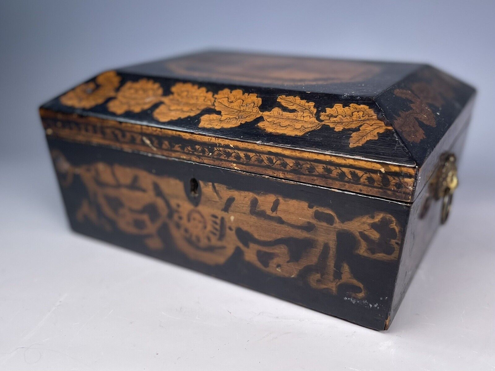 Antique Box - Regency Penwork Box - For Restoration