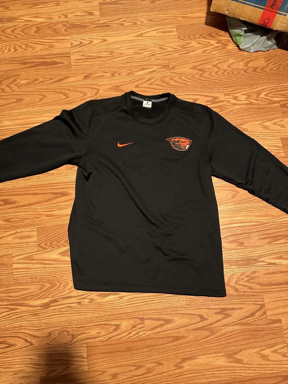 Nike OSU Oregon State Beavers Shirt Mens Large Black Long Sleeve