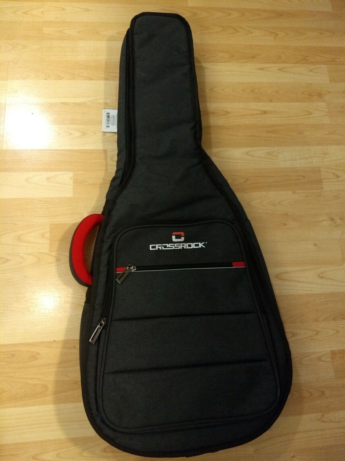 Guitar Bag with Crossrock 1/2 Size with 10mm Padded Backpack Straps/Gray.