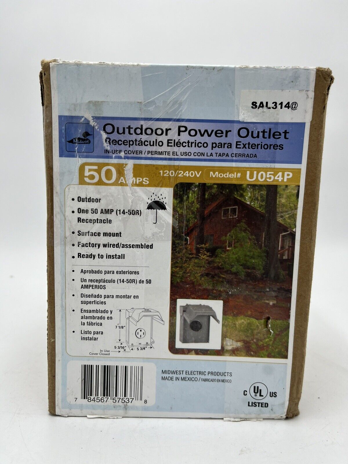 Midwest Electric Products 50 Amp Temporary RV Power Outlet U054P