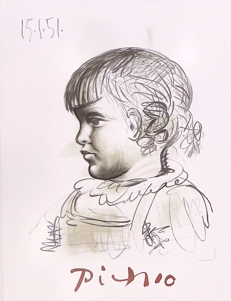 Marina Picasso Collection Portrait d’Enfant 1982 Lithograph 28-3/4 x 21-3/4