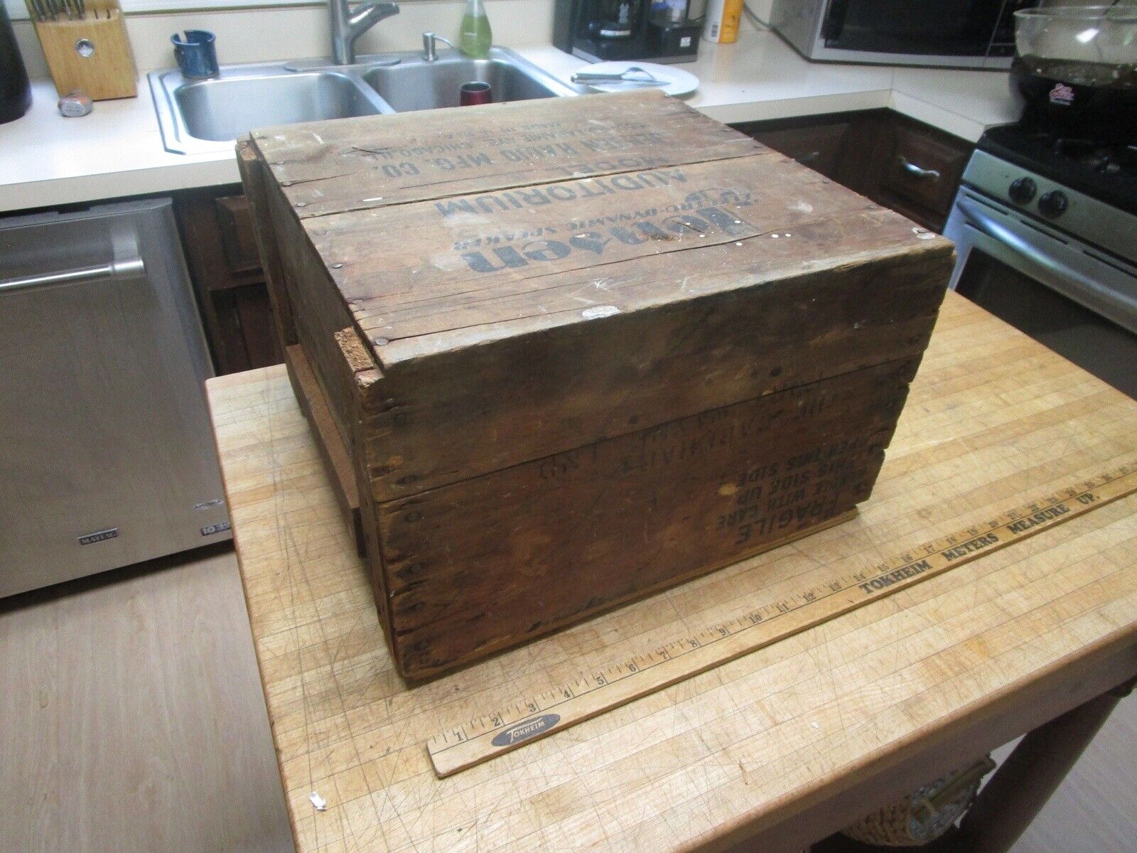 Rare Vintage Jensen M20 Speaker Wood Shipping Crate Primitive Box Capehart,