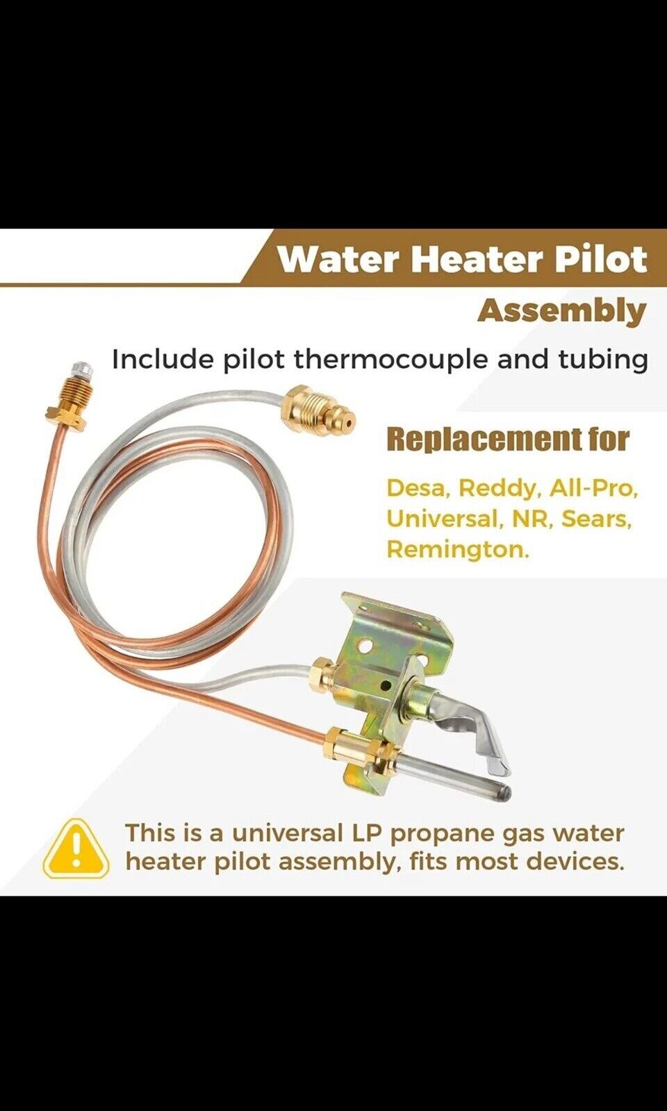 Water Heater Pilot Assembely With Pilot Thermocouple and Tubing Natural Gas.