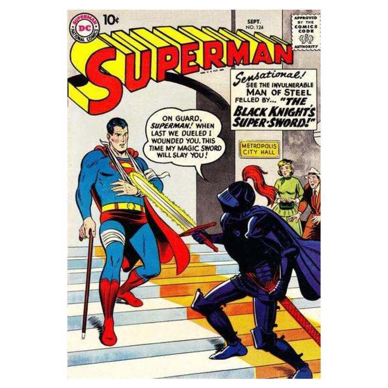 Superman (1939 series) #124 in Very Good minus condition. DC comics [w}