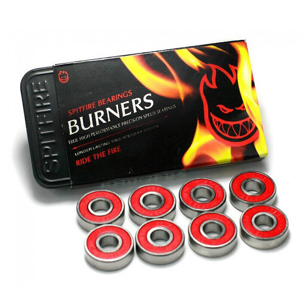 SPITFIRE Skateboard Wheels BURNER BEARINGS - Pack of 8 with Reusable Tin