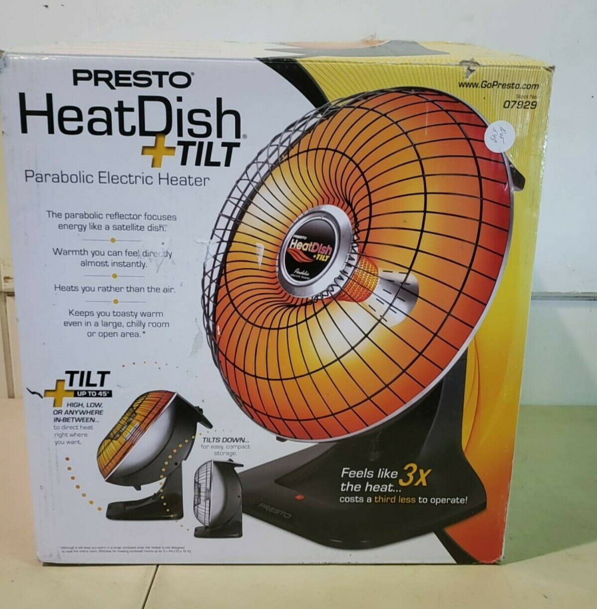 ✳️🔥 Presto Heat Dish Plus Parabolic Electric Heater1000W 120V OPEN BOX 🔥✳️