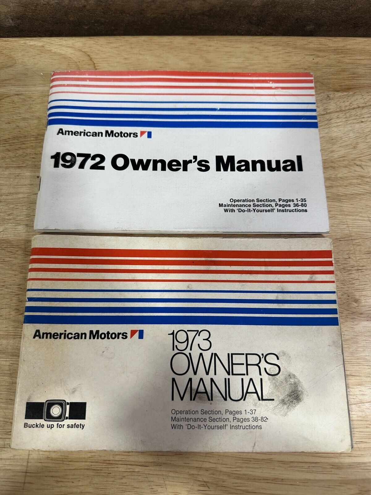 Vintage Pair Of 1972 And 1973 American Motors Owners Manuals 