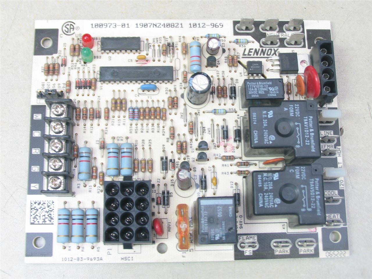 LENNOX 100973-01 Furnace Control Circuit Board 1012-969