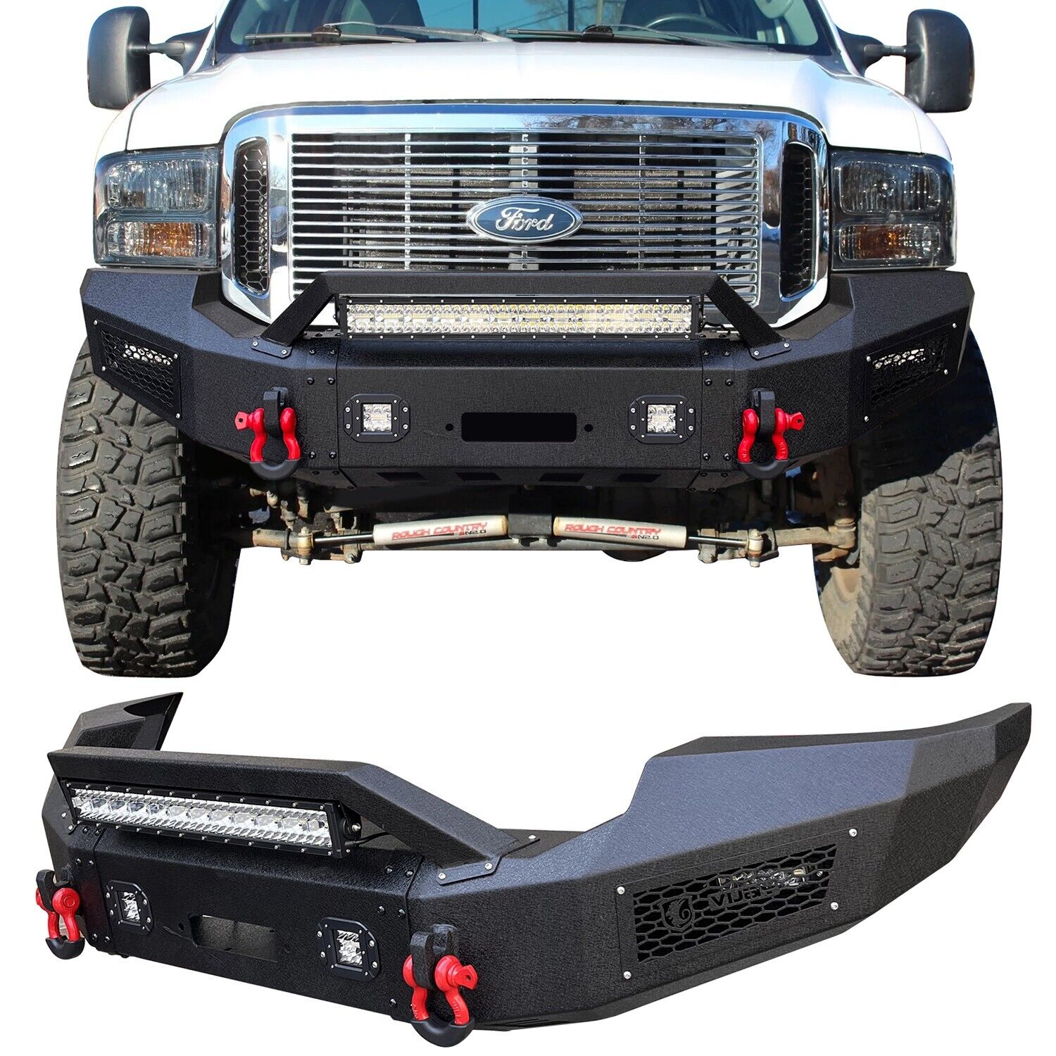 For 2005-2007 Ford F250/350/450 Super Duty Front Bumper Steel w/Winch Seat