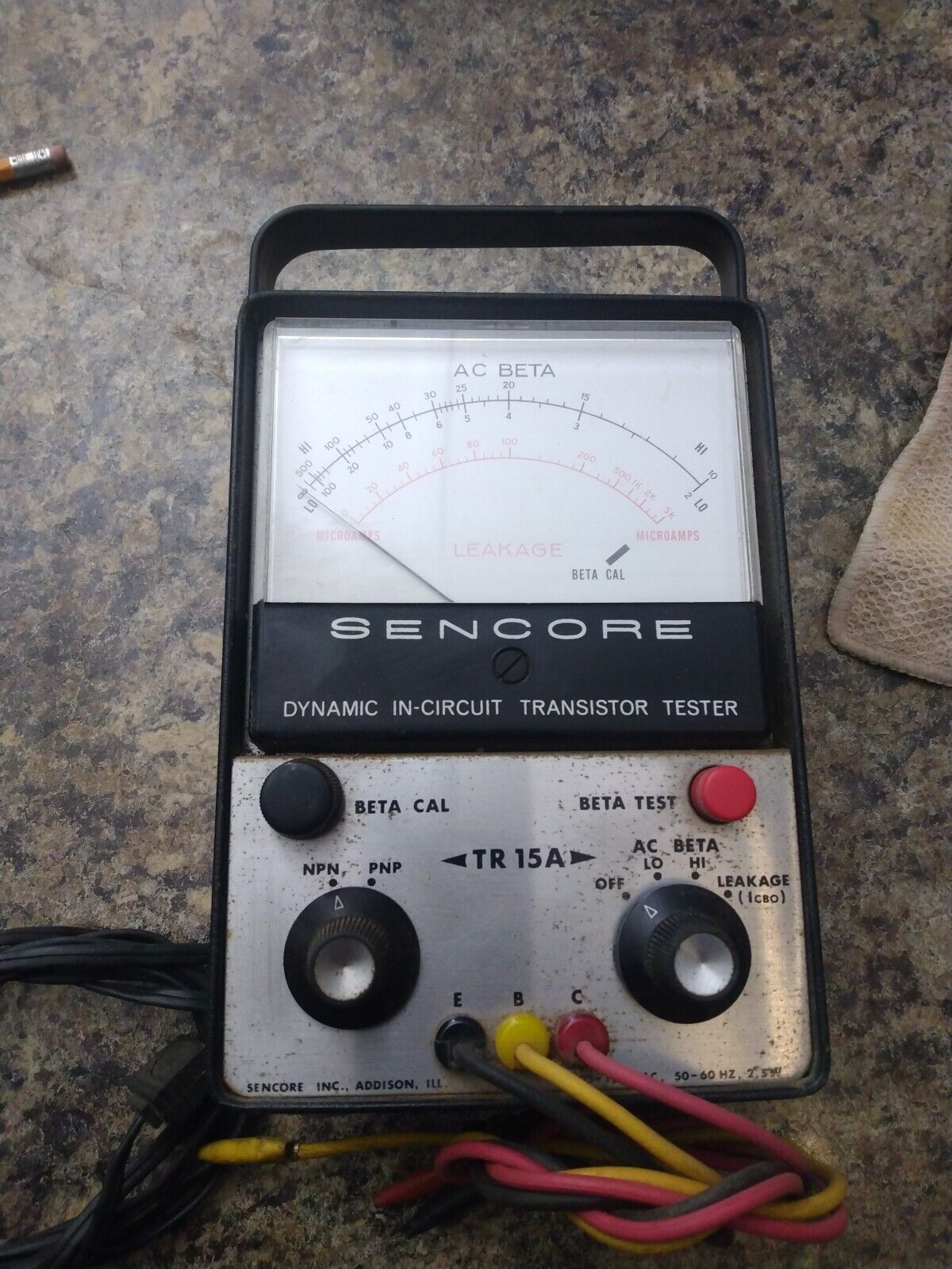 Tested Working - Vintage Sencore TR 15A Dynamic In-Circuit Transistor Tester