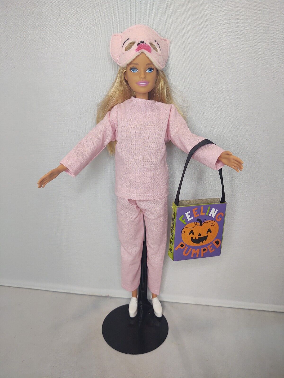 OOAK Barbie Doll Pink Pig Hog Animal Halloween Costume Custom Handmade 