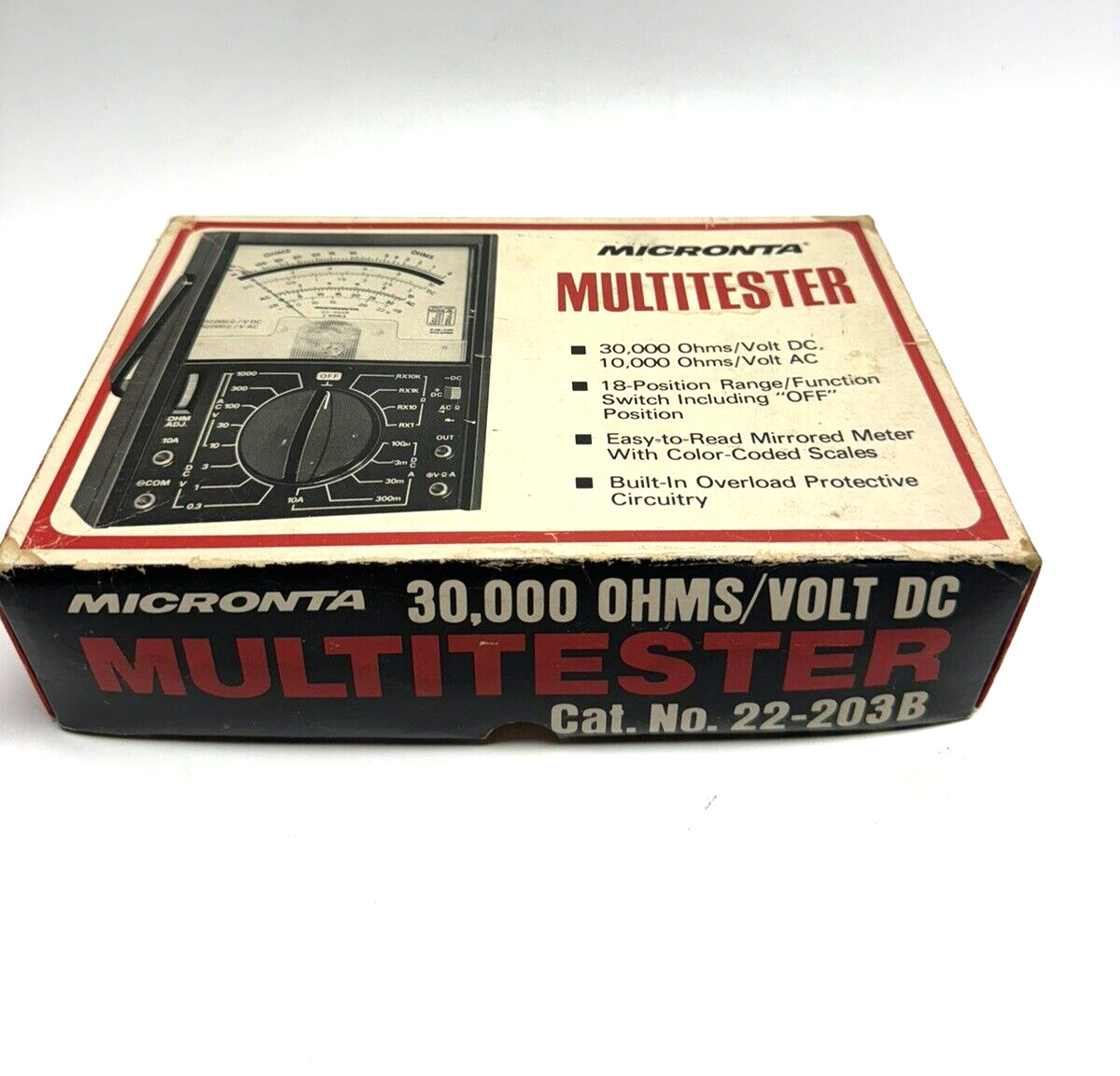 VINTAGE NOS MICRONTA MULTITESTER No. 22-203B RADIO SHACK 30,000 Ohms/Volt DC