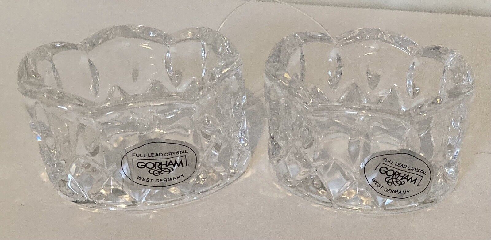 Gorham Full Lead Crystal Napkin Rings Set of 2