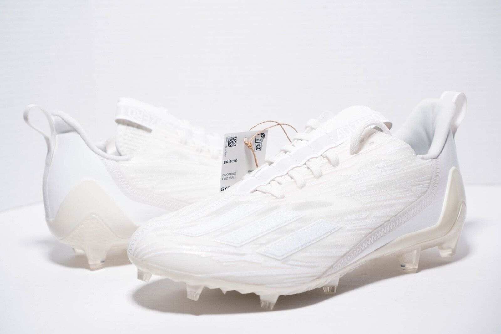 Adidas ADIZERO 12.0 Football Cleats Triple White GX5413 Men\'s Size 8.5