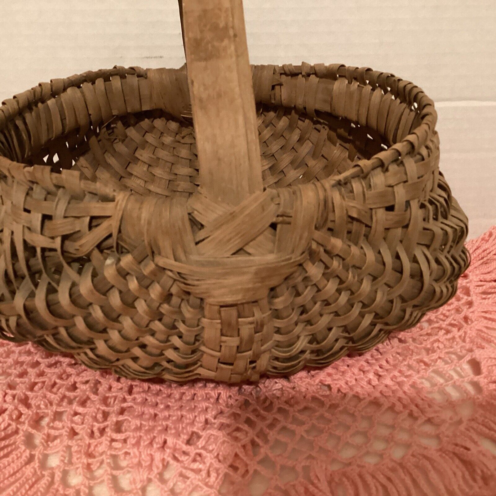 Antique Early Primitive Medium Splint Buttock Basket.