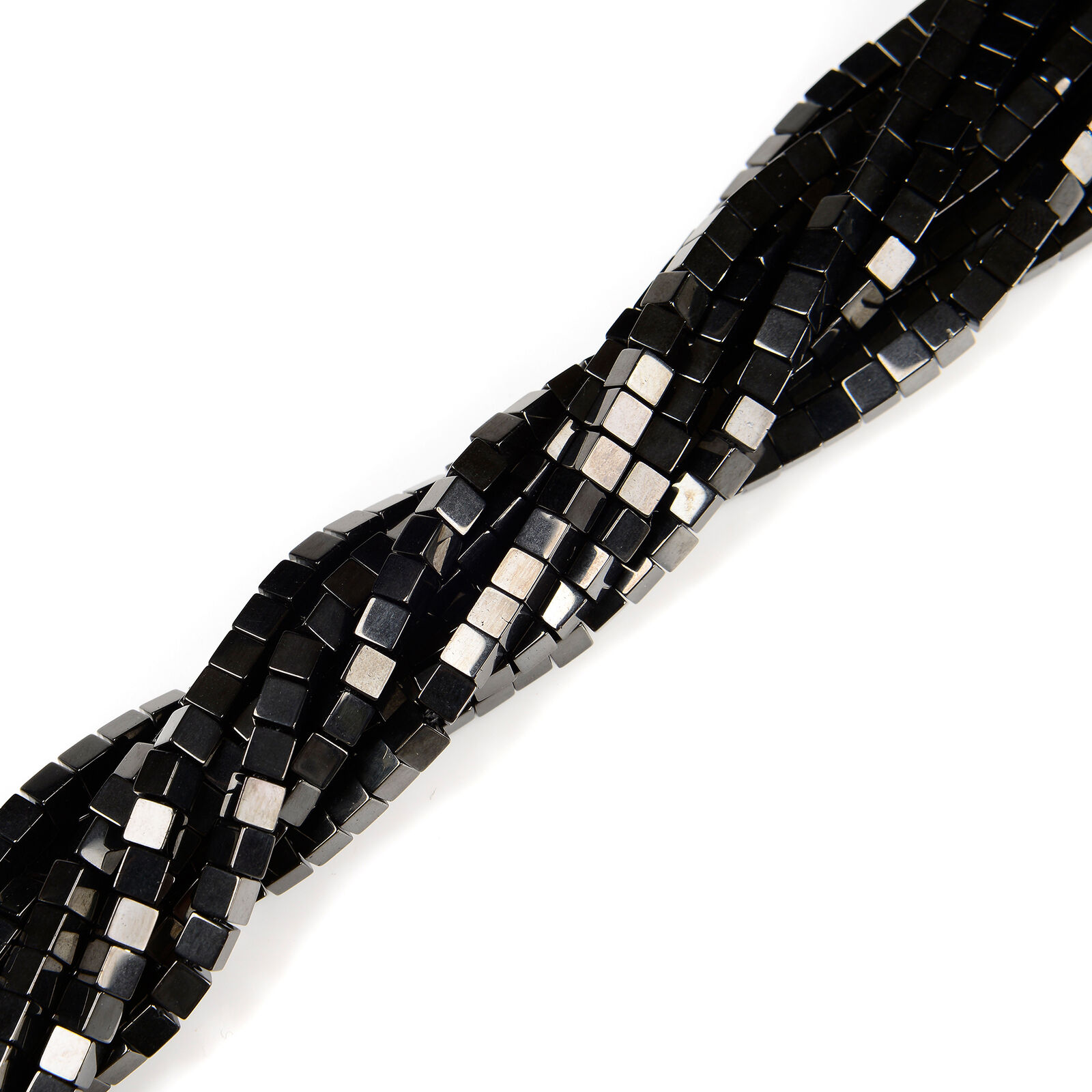 Titanium Black Hematite Smooth Cube Beads Size 4mm 15.5\'\' Strand