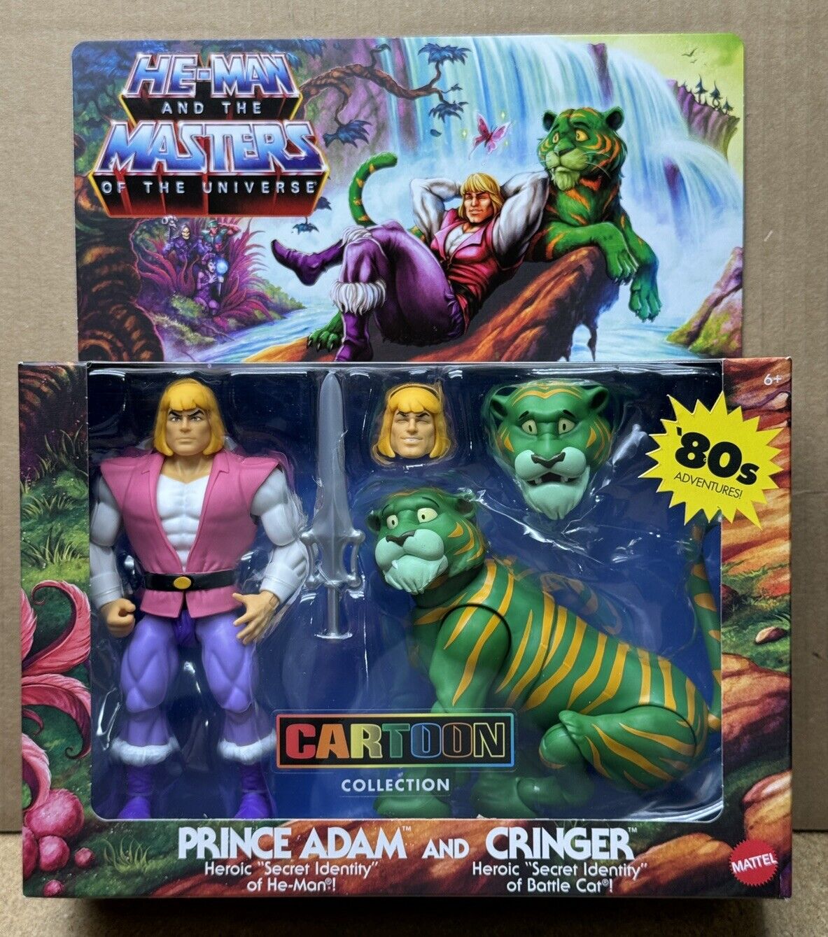 He-Man Masters of the Universe Cartoon Collection Prince Adam & Cringer IN HAND