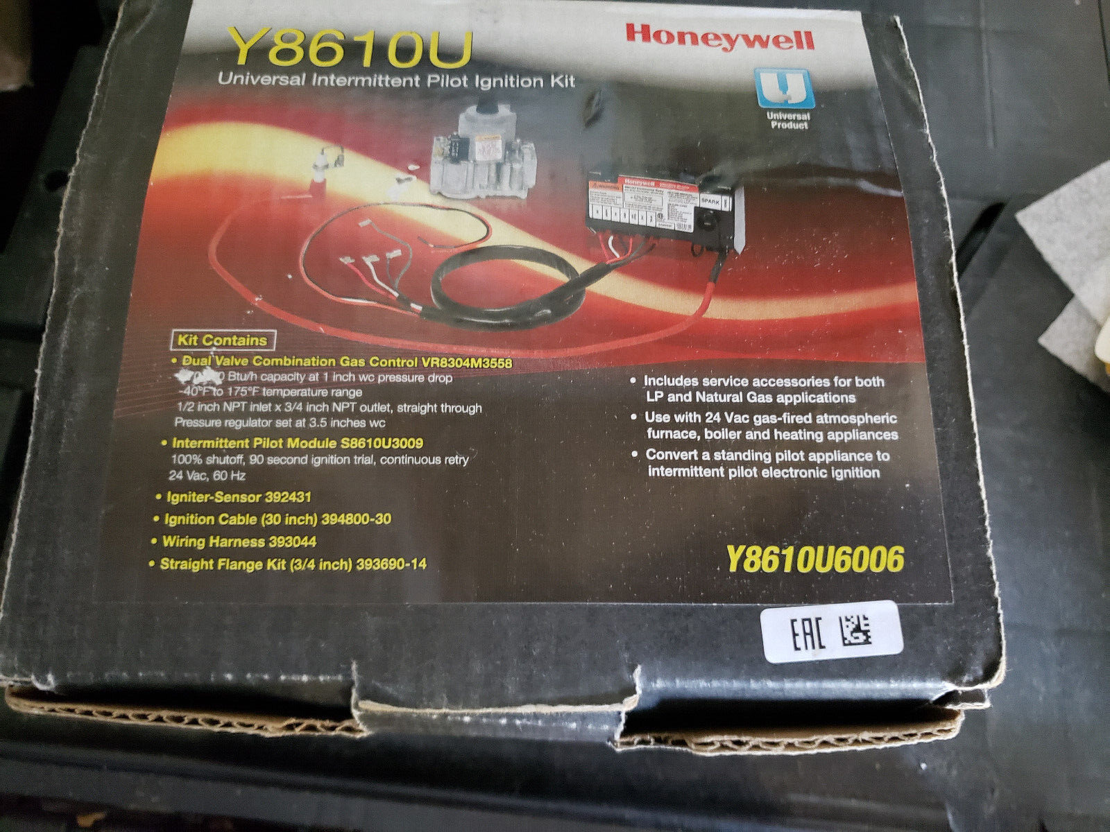 HONEYWELL HOME Y8610U6006 Conversion Kit,Inlet/Outlet 1/2 x 3/4\'\' + 60\