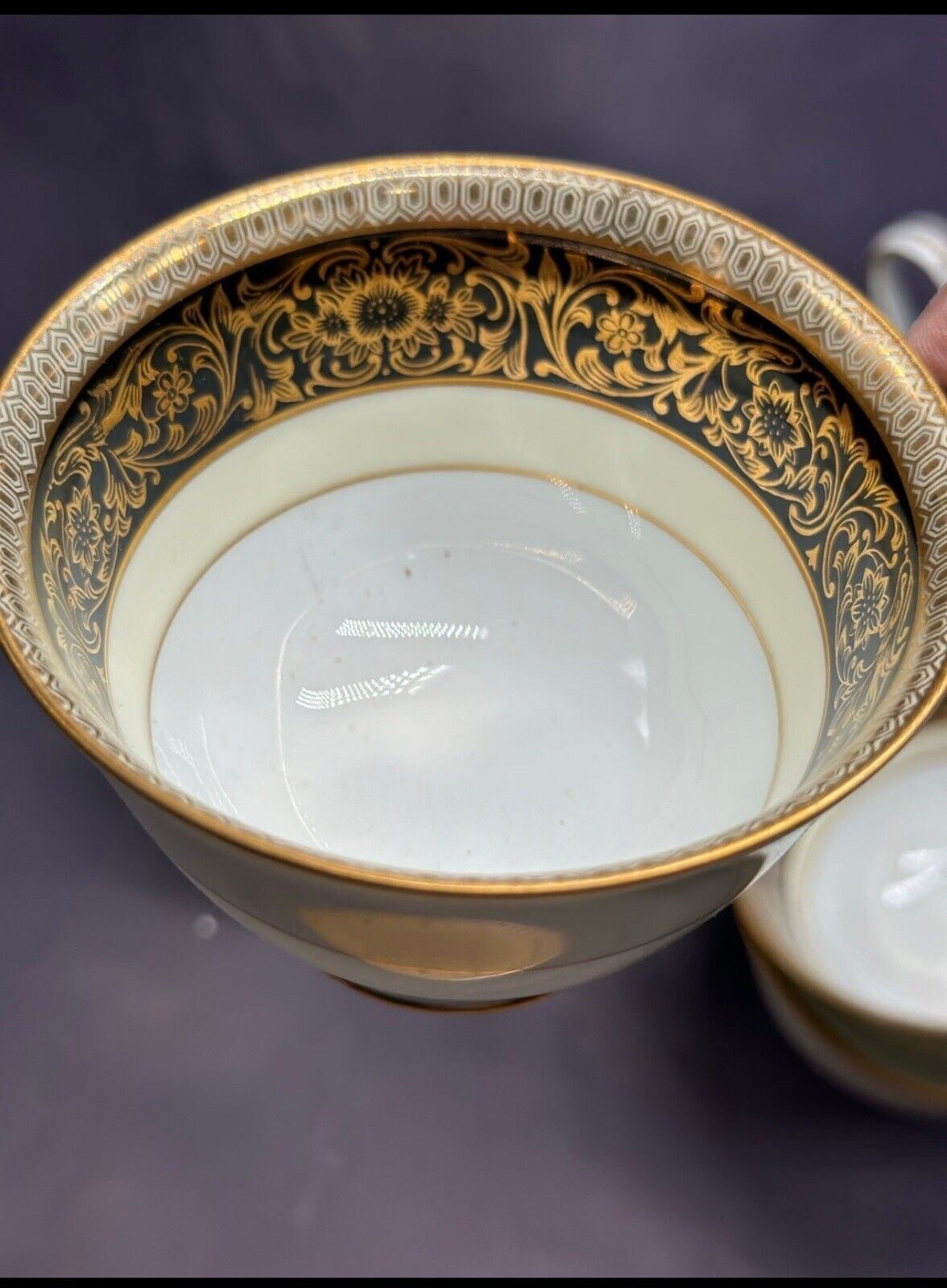 Rare Vintage Noritake Goldlea Coffee Cup & Saucer Set 4793 Black Gold Demitasse