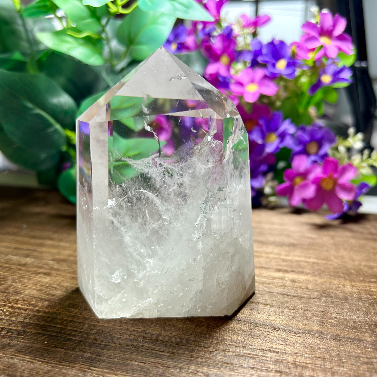 550g Natural Pure Clear Quartz Crystal Tower Obelisk Point Reiki Healing Crystal