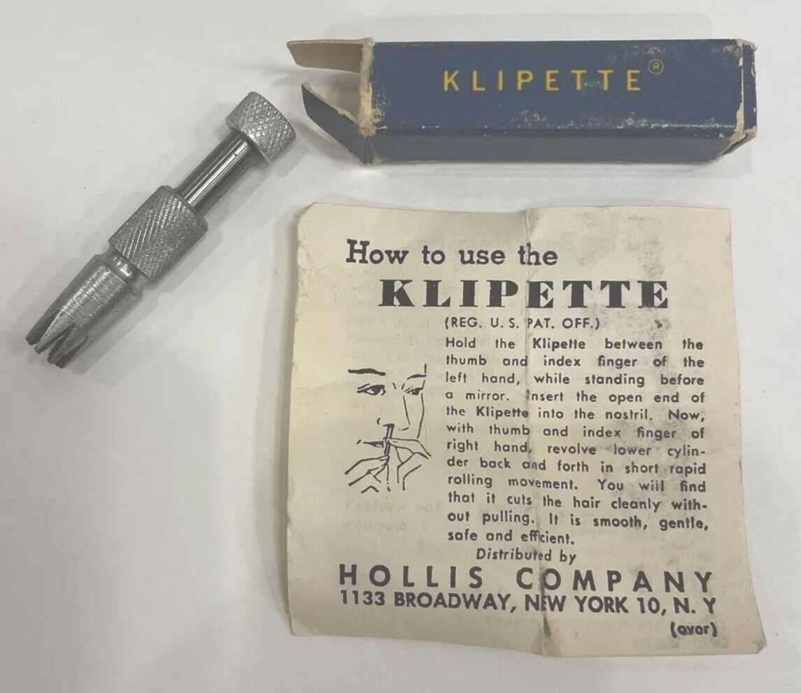 Vintage Klipette Nose Hair Remover Trimmer Original Box and Instructions