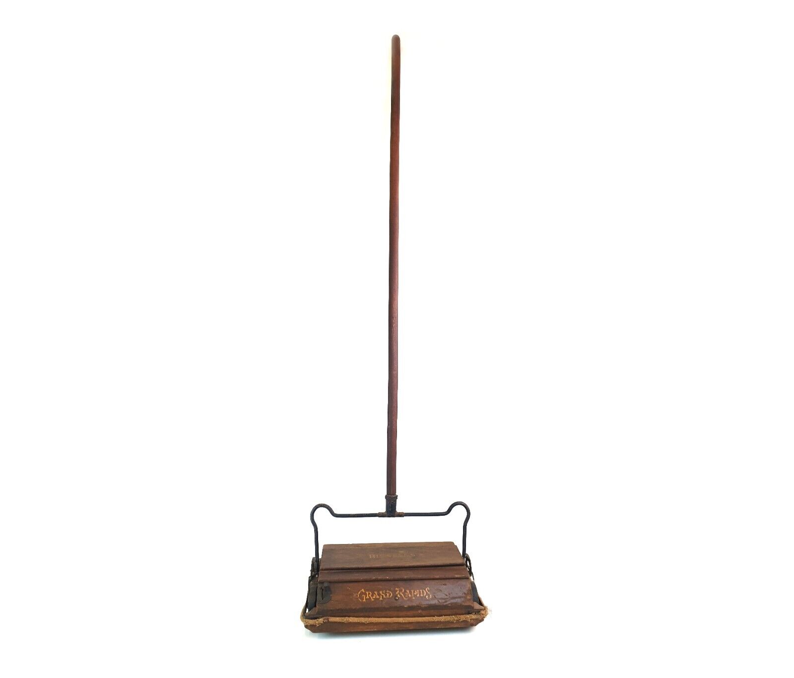 Vintage Bissell\'s Cyco Bearings Carpet Sweeper Wooden Grand Rapids Michigan