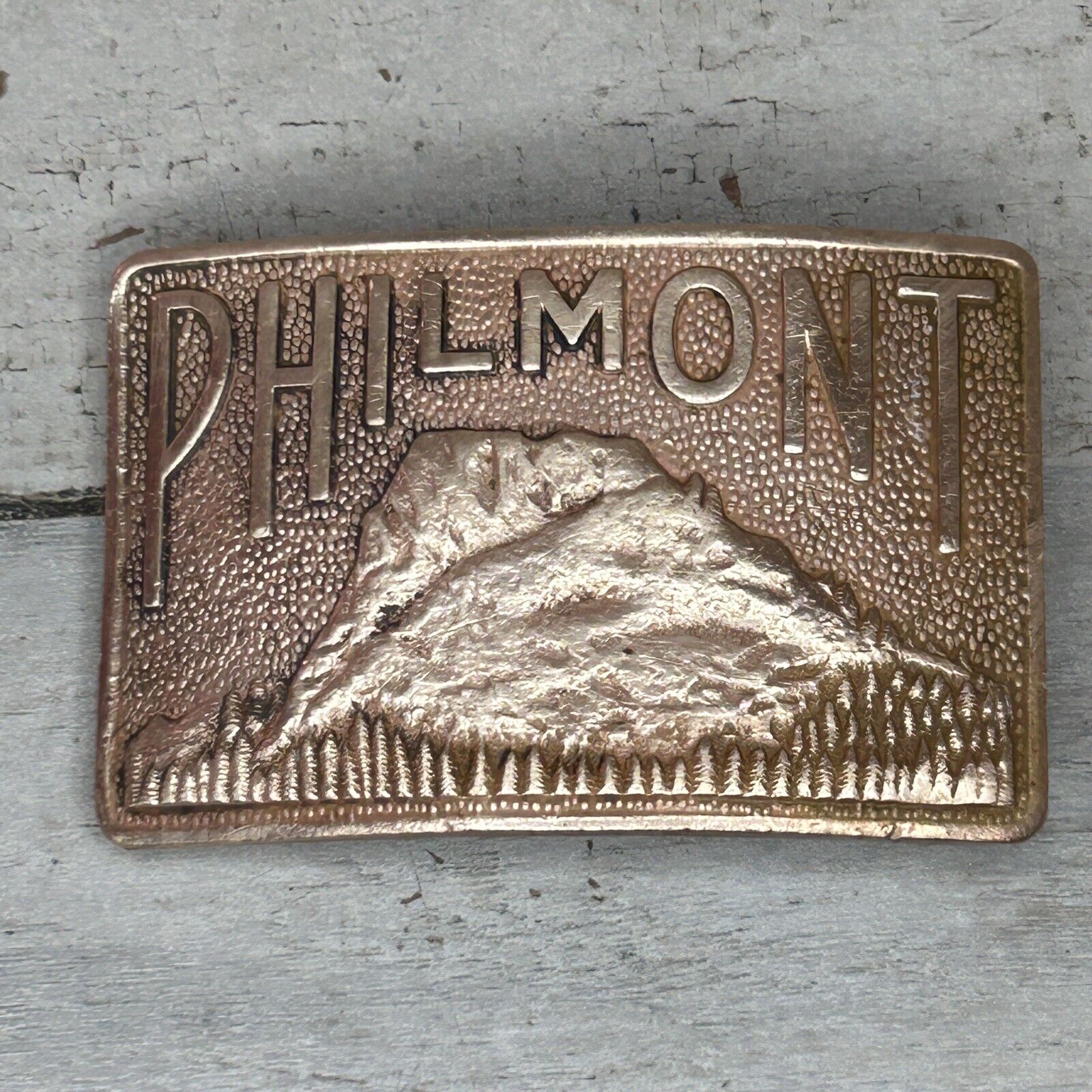 Vintage Boy Scout Philmont Scout Ranch Embossed Copper Belt Buckle