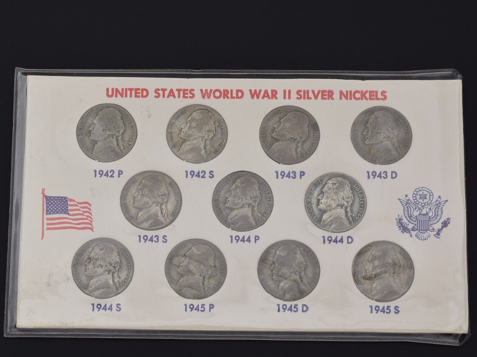1942-P-1945-S United States World War II Silver Jefferson Nickels 11 Coin Set