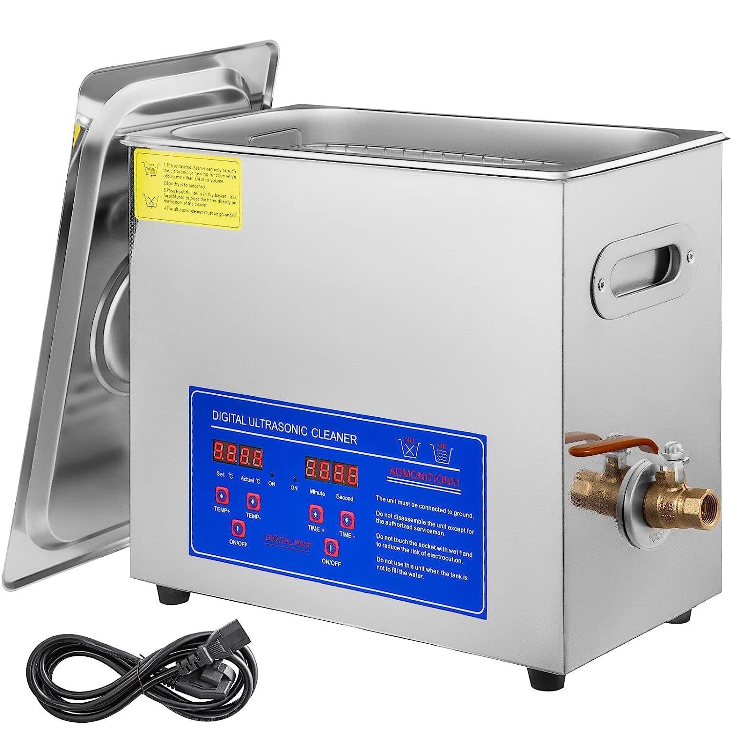 New Stainless Steel 6 L Liter Industry Heated Ultrasonic Cleaner Heater w/Timer