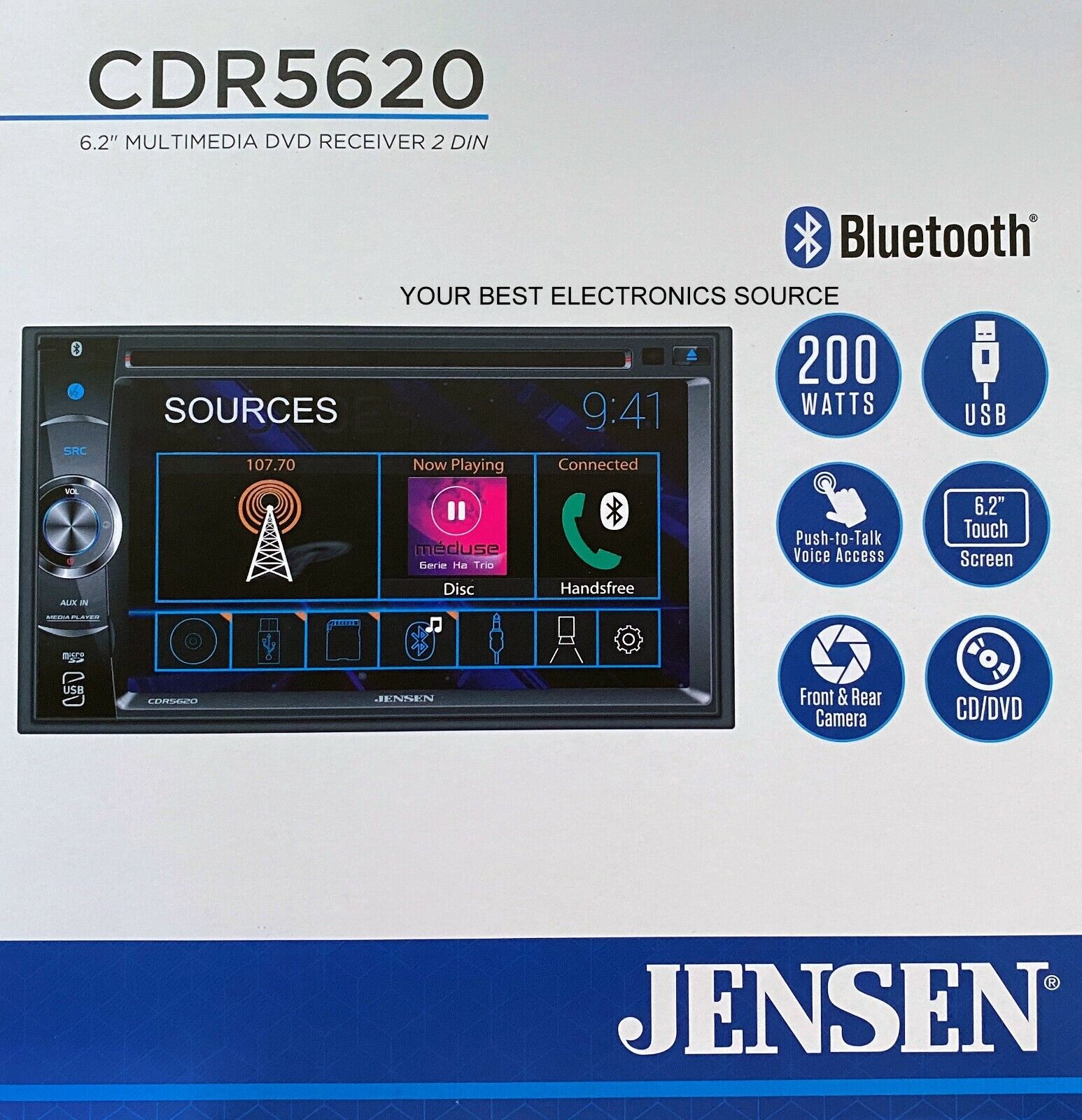 NEW Jensen CDR5620 2-DIN 6.2\