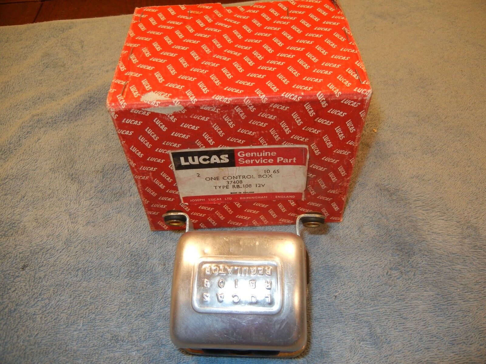 NOS Lucas Type RB 108 12 Volt Control Box #37408  9/65  E2