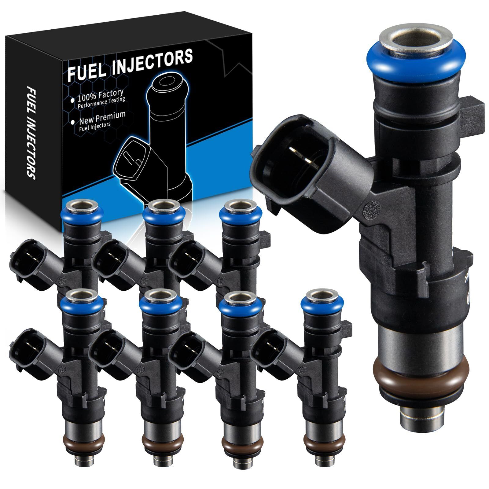 Fuel Injectors 0280158007 For Nissan 05-14 2.4L 2.5L 4.0L 5.6L, 12 Holes (8 Pcs)