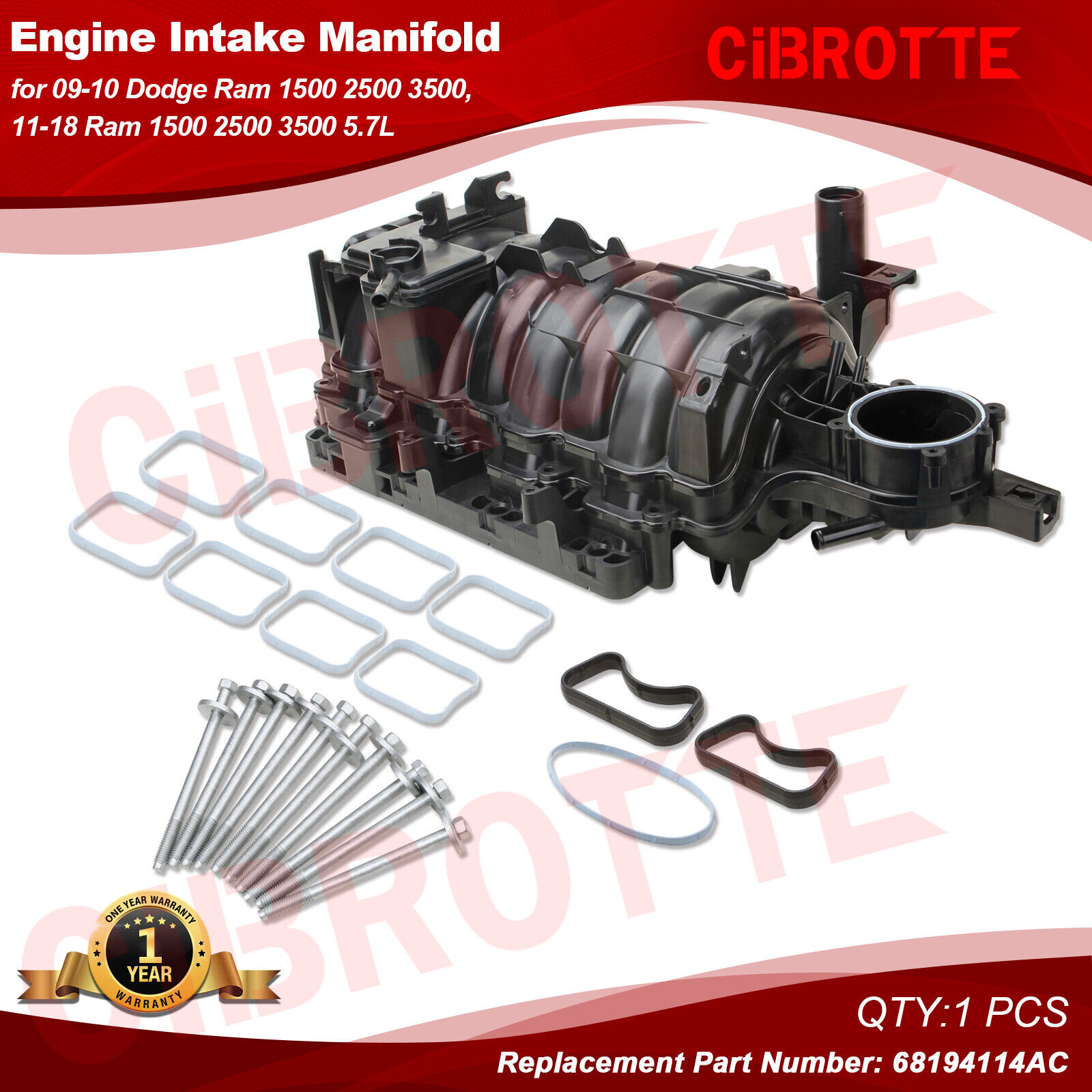 ⭐68194114AC Engine Intake Manifold for 09-10 Dodge Ram 1500 11-21 Ram 1500 5.7L⭐