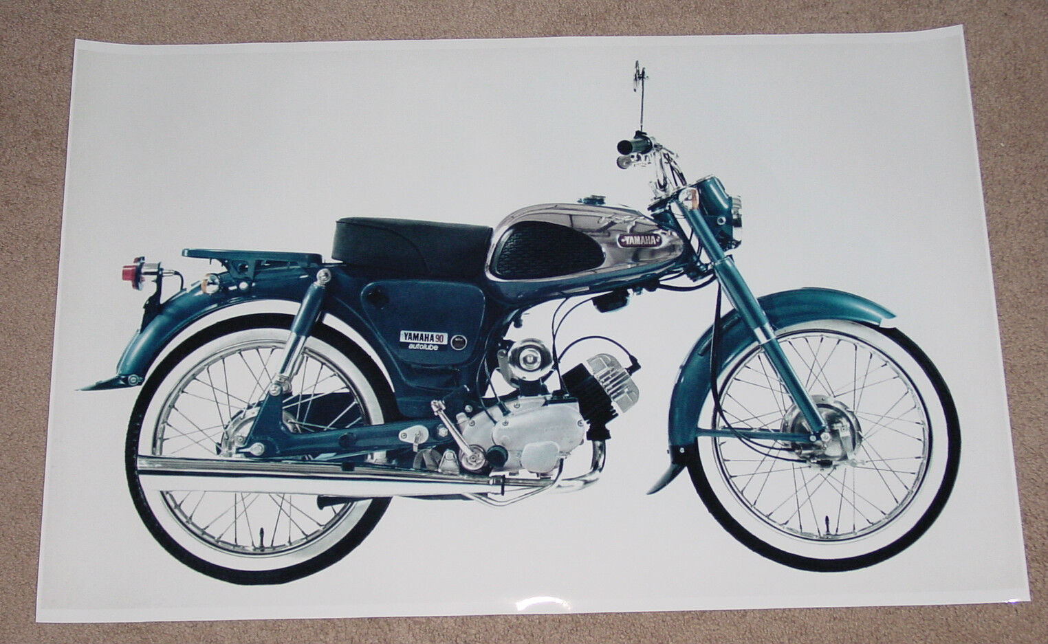 1960\'s YAMAHA JUNIOR 90 VINTAGE MOTORCYCLE POSTER PRINT 24x36 9MIL PAPER