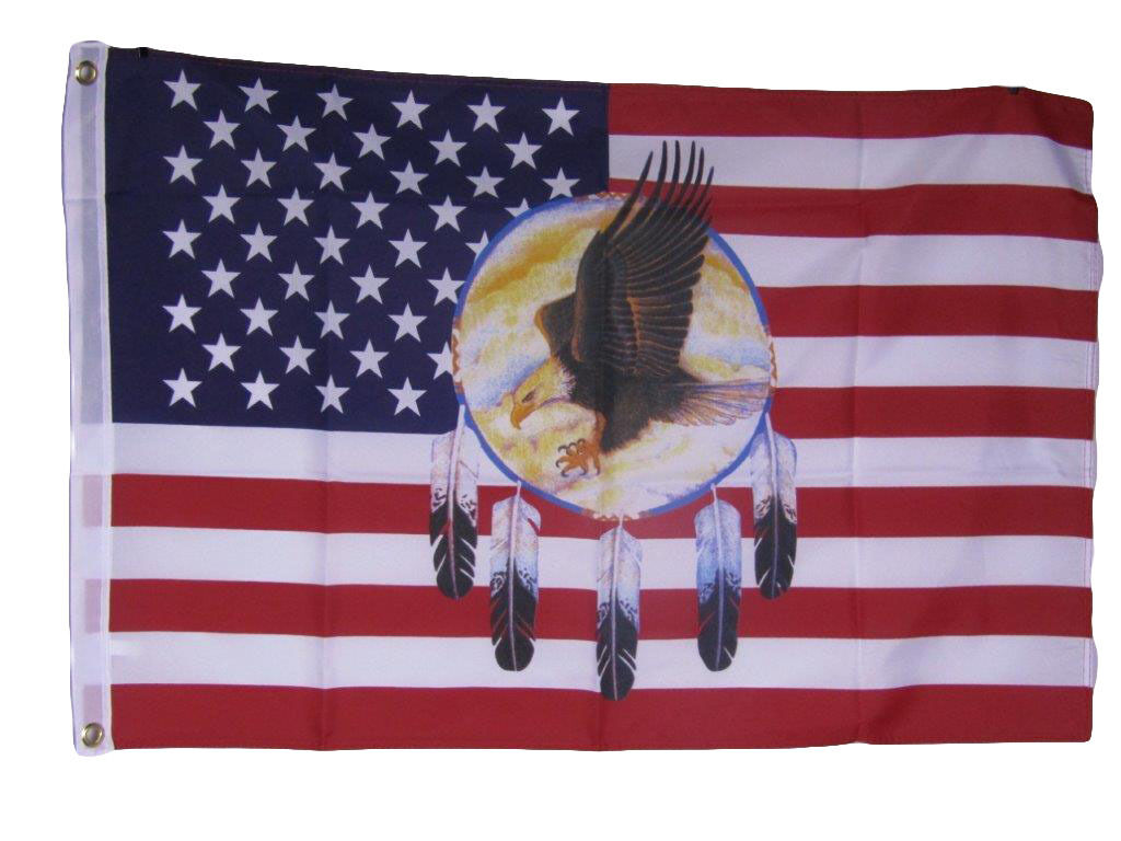2x3 USA American Dreamcatcher Eagle Indian Native American Flag 2\'x3\' Banner