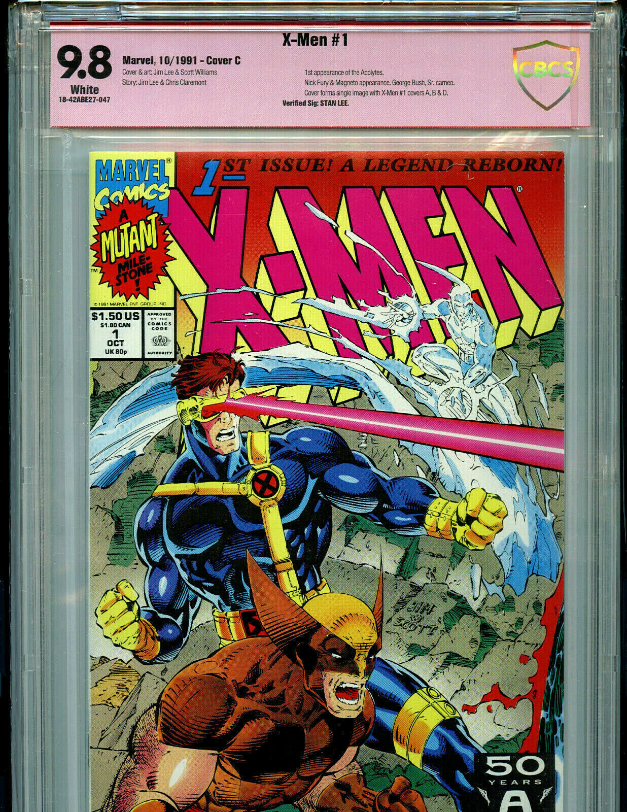  X-Men #1 C CBCS 9.8 NM/MT BGS Verified Stan Lee Signature Red Label Marvel  SL1