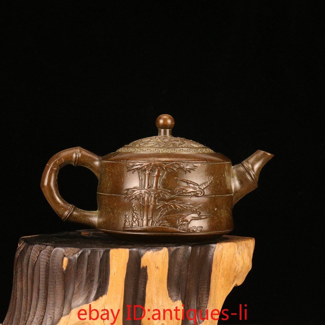 Exquisite Chinese Purple Copper Bamboo Teapot Collection