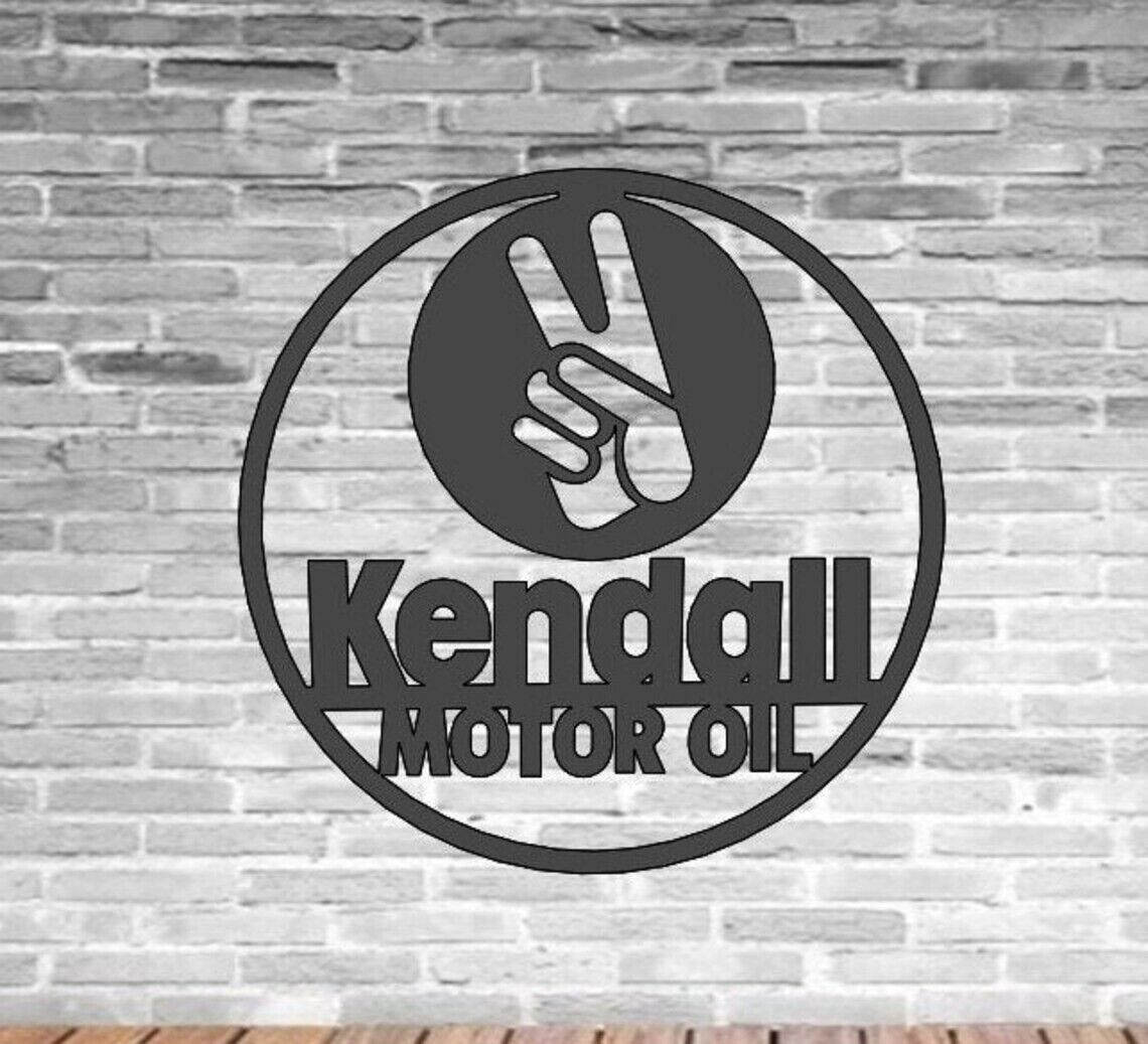 Kendall Motor Oil Shield Vintage Oil Gas Pump Metal Sign Mobil Wall Art Decor