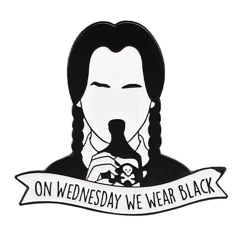 Wednesday Addams On Wednesday We Wear Black The Addams Family Enamel Metal Pin