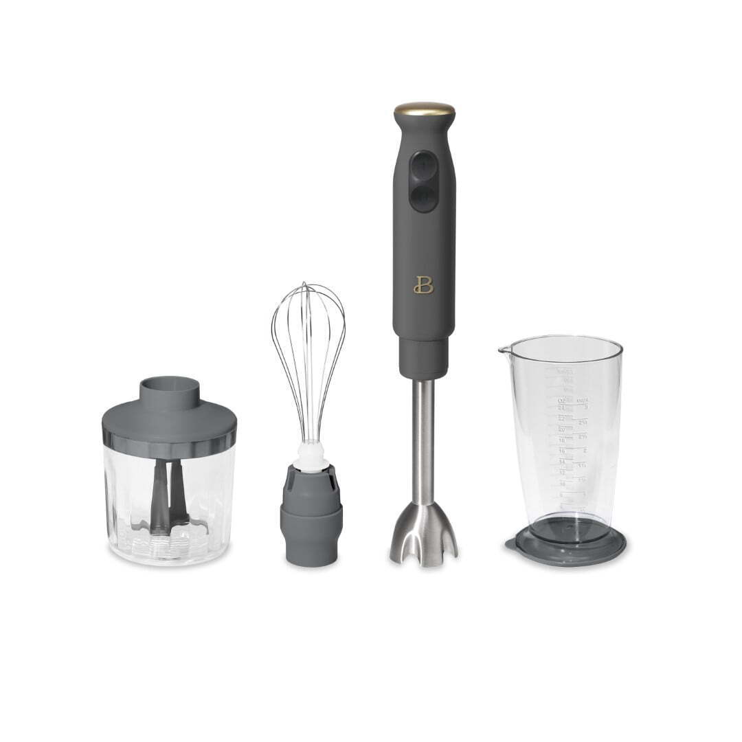 Beautiful 2-Speed Immersion Blender with Chopper & Measuring Cup