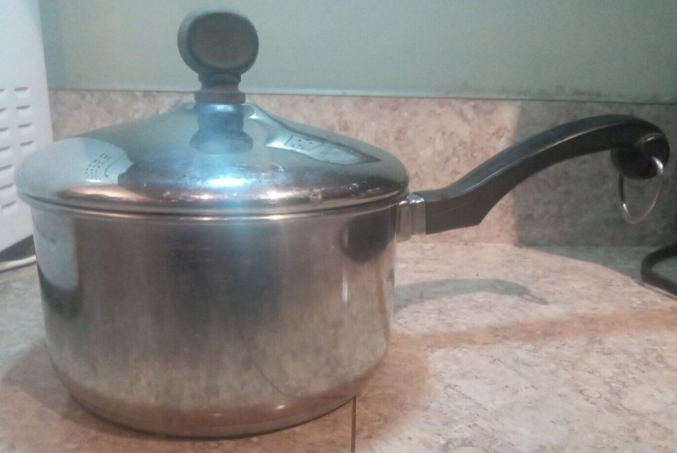 Vintage FARBERWARE Aluminum Clad Stainless Steel 1qt Sauce Pan w/Lid NYC-USA